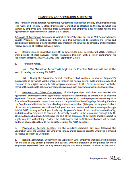 Separation Agreement Template 01