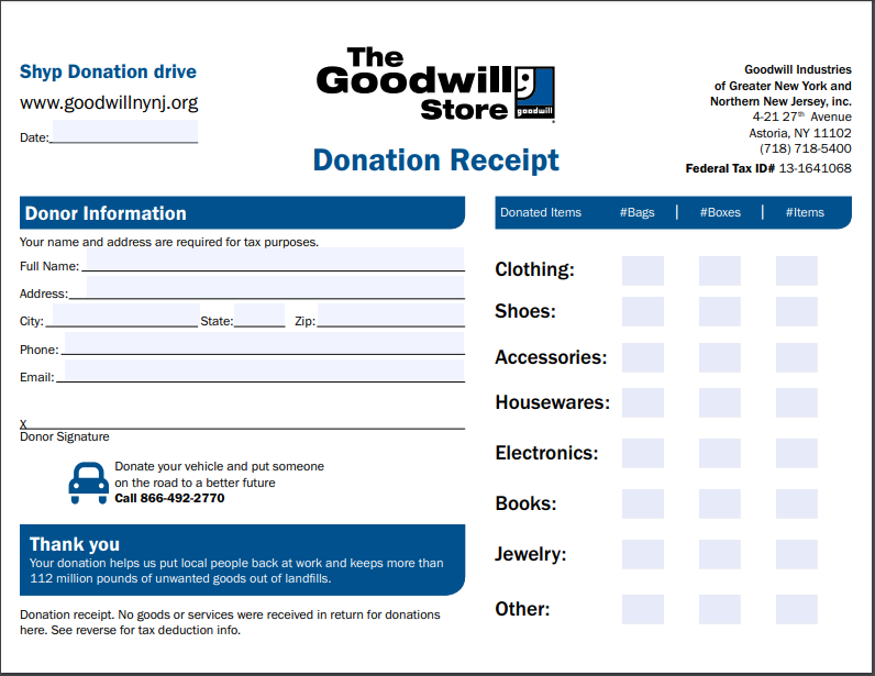 donation receipt template 14