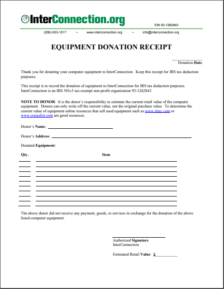 donation receipt template 17