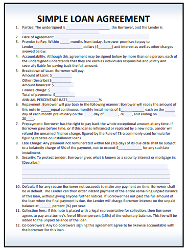 sample loan agreement template 02