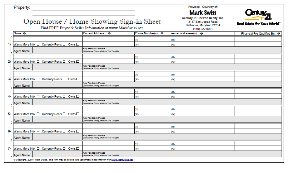 open house sign in sheet 11