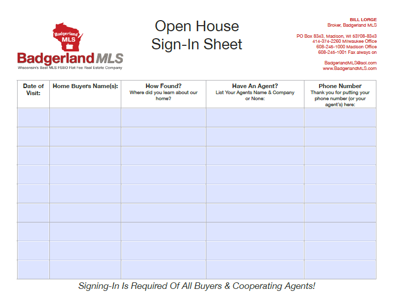 open house sign in sheet 12