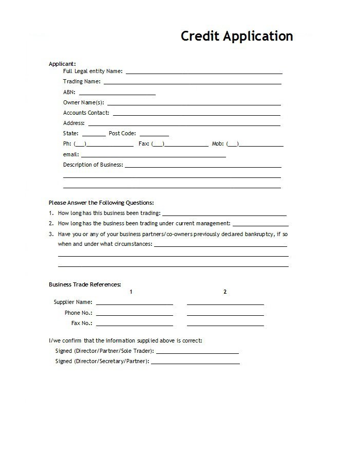 Credit Application Form 11