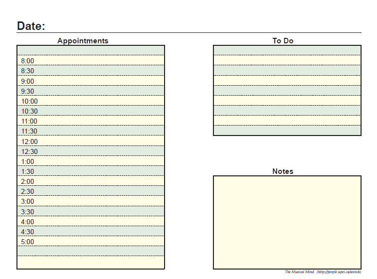 daily planner template 10