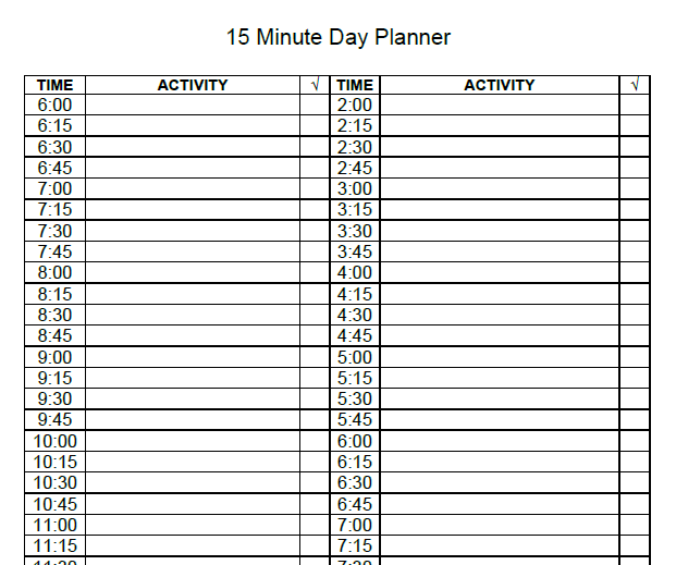 daily planner template 16