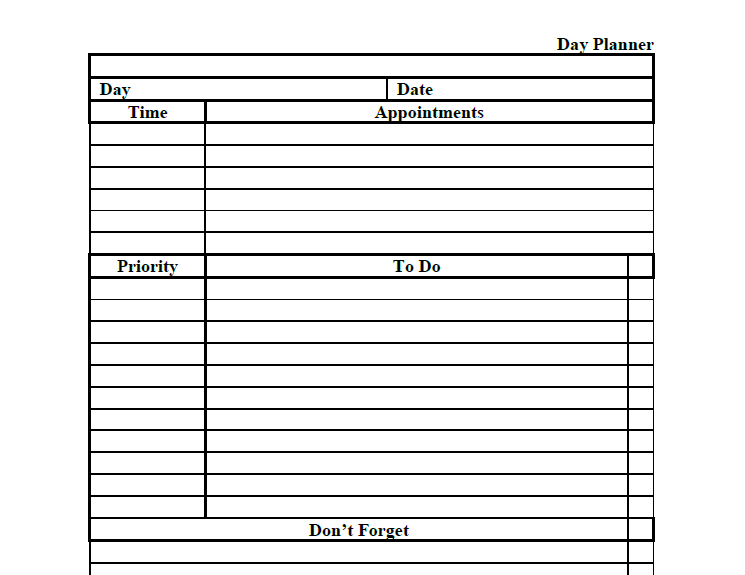 daily planner template 18