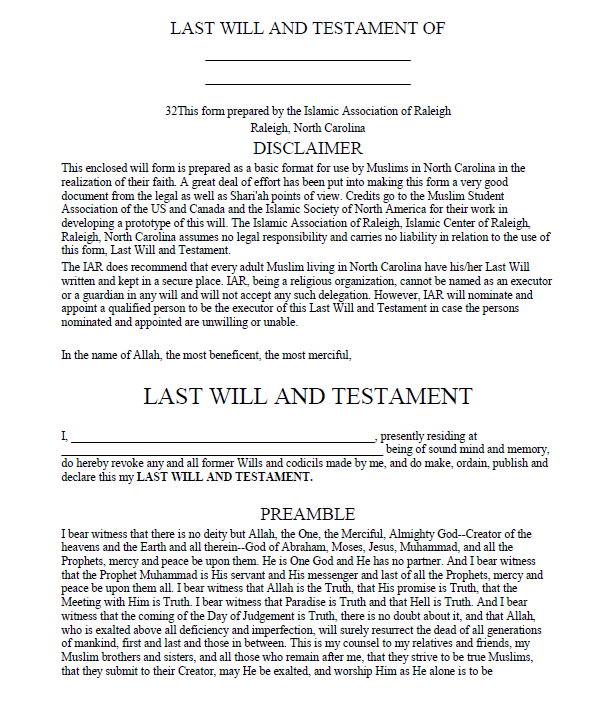 Last will and Testament template 02