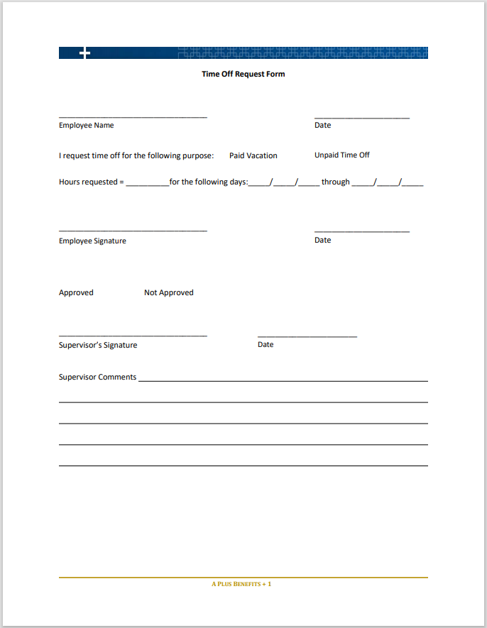 time off request form template 36