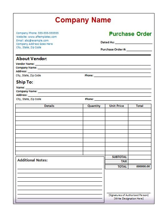 Purchase Order Template 08