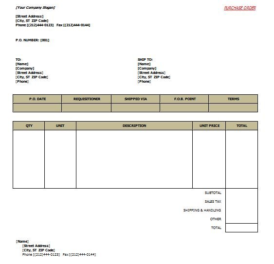 Purchase Order Template 10