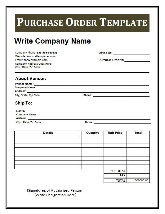 Purchase Order Template 11