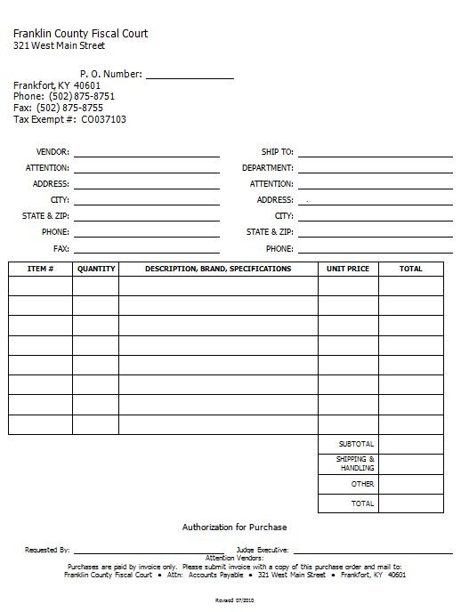 Purchase Order Template 18