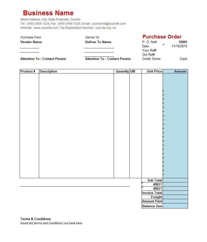 Purchase Order Template 26