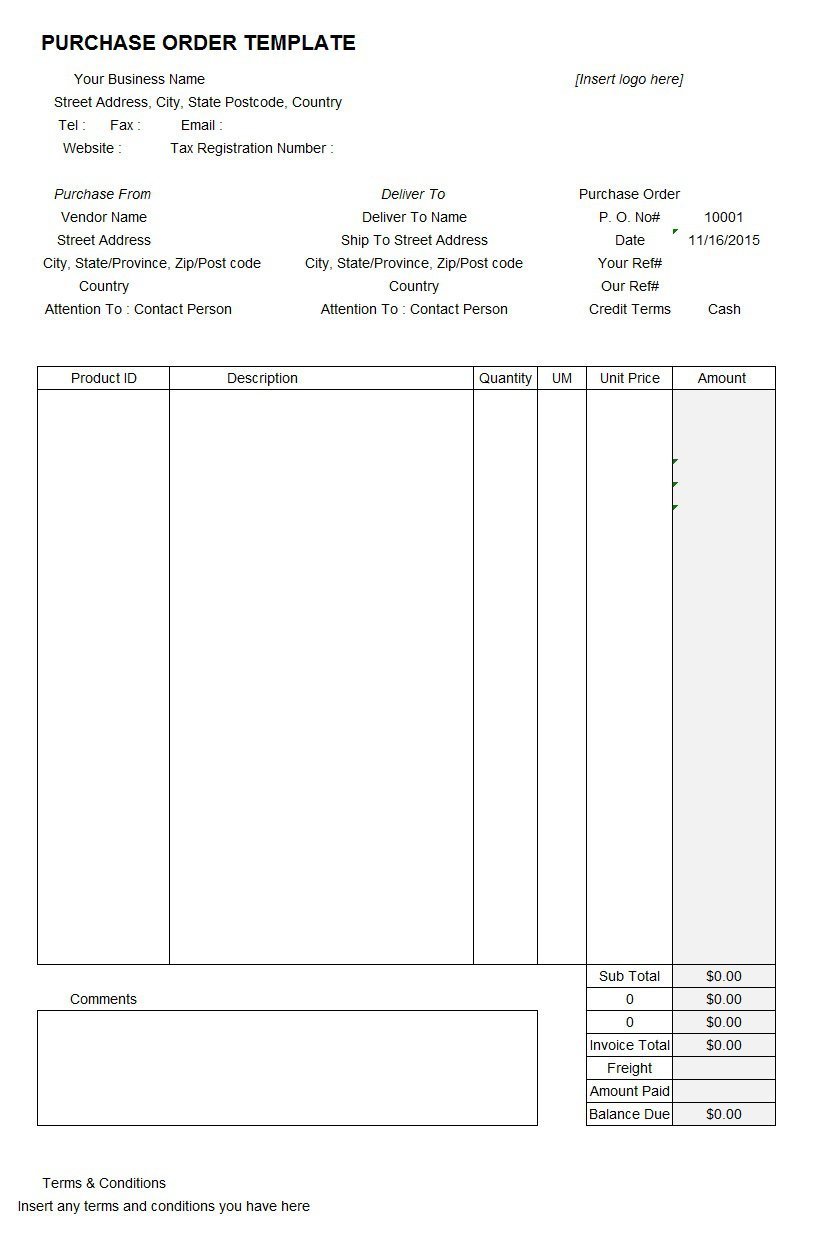 Purchase Order Template 28