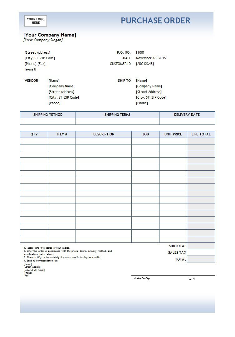 Purchase Order Template 30