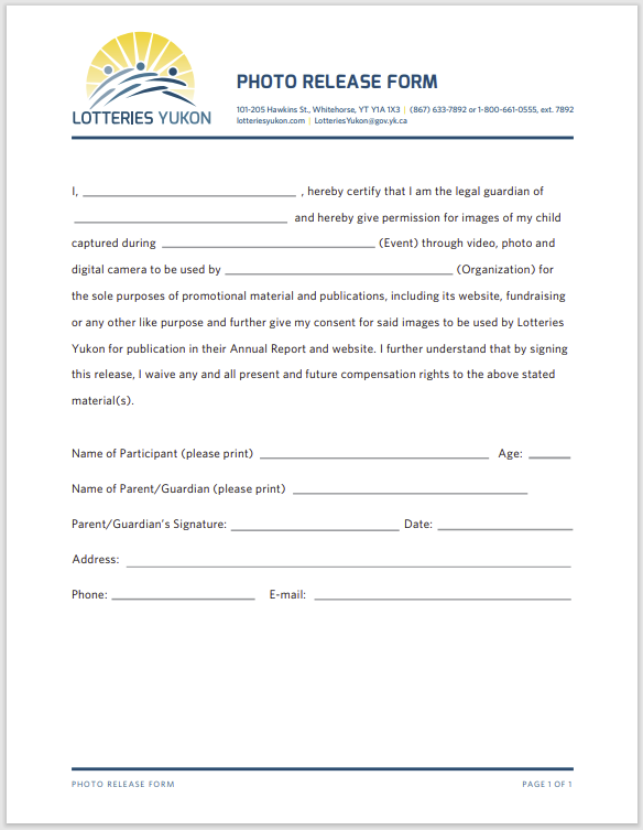 photo release form 21