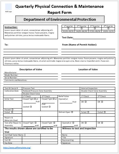 Free Maintenance Report Form 02