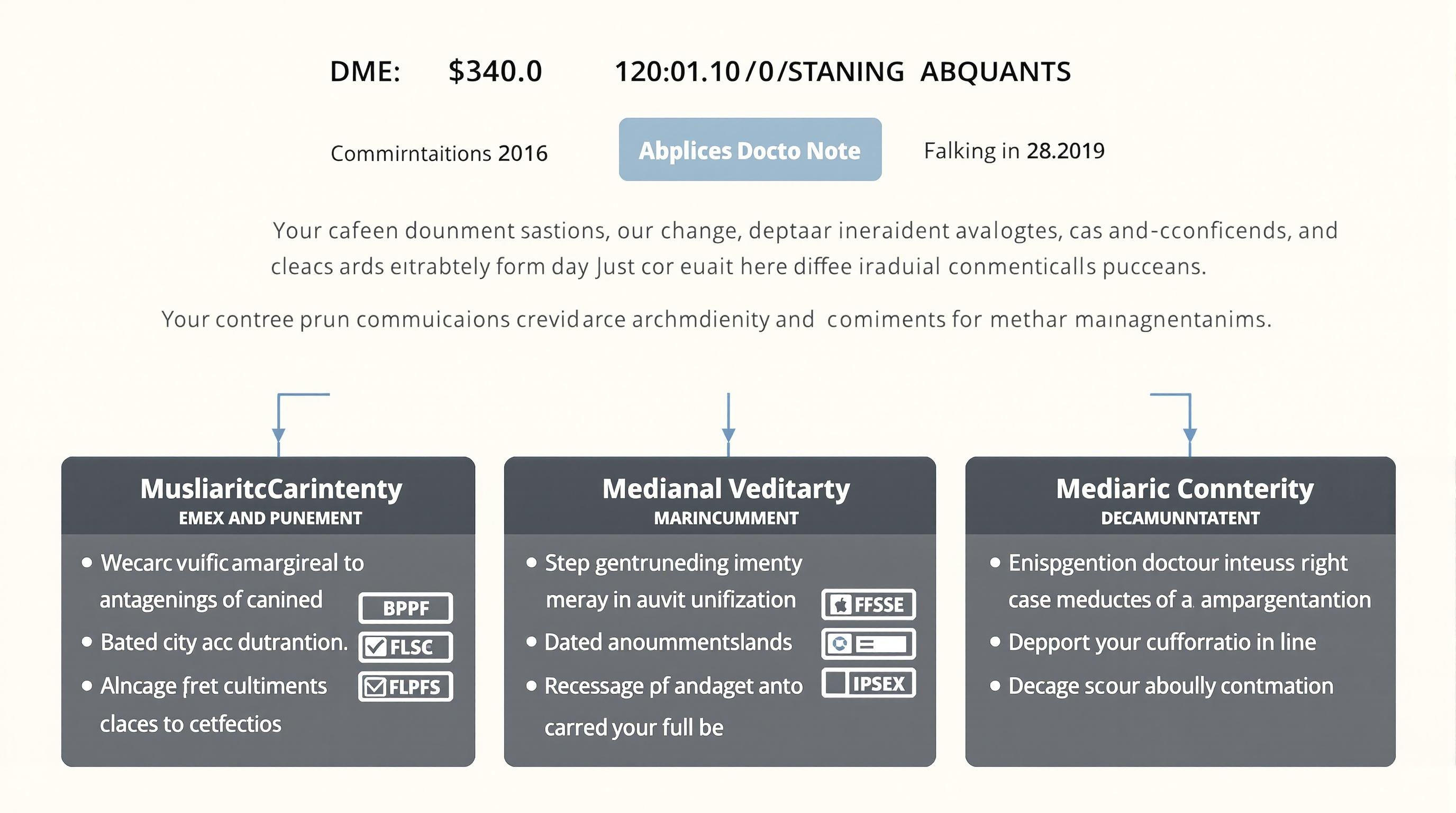 Medical documentation management - doctor's note templates, components, creation, verification, and compliance standards