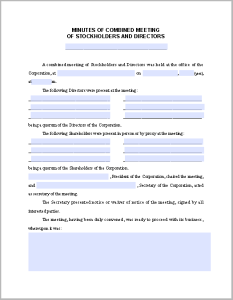 Combined Meeting Minutes Template