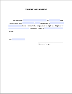 consent to assignment of contract sample